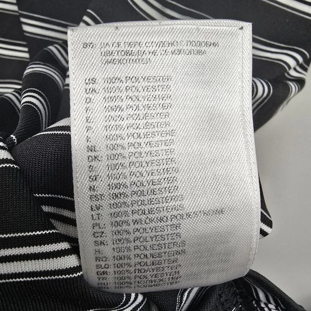 Adidas Climalite Golf Polo Shirt Black White Striped Mens Size XL Stretch